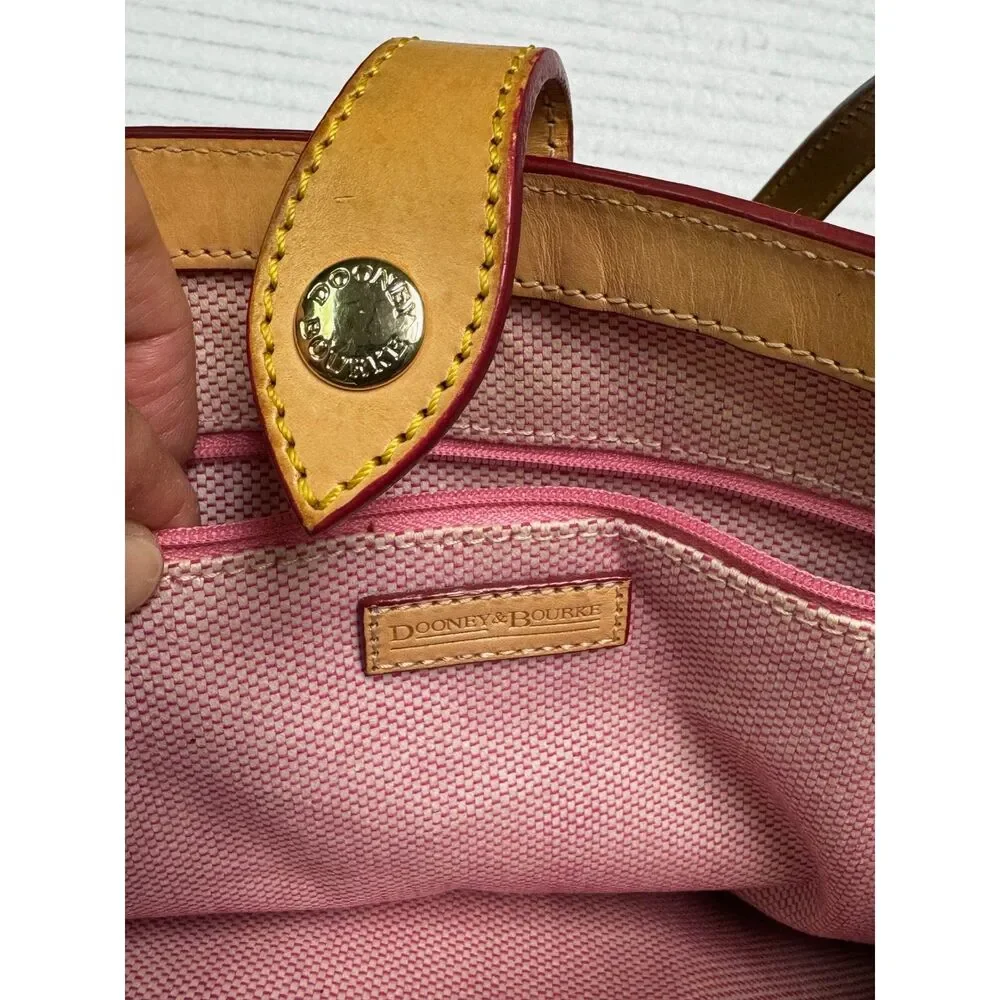 DOONEY & BOURKE East West Monogram Tote Blue/Tan Leather